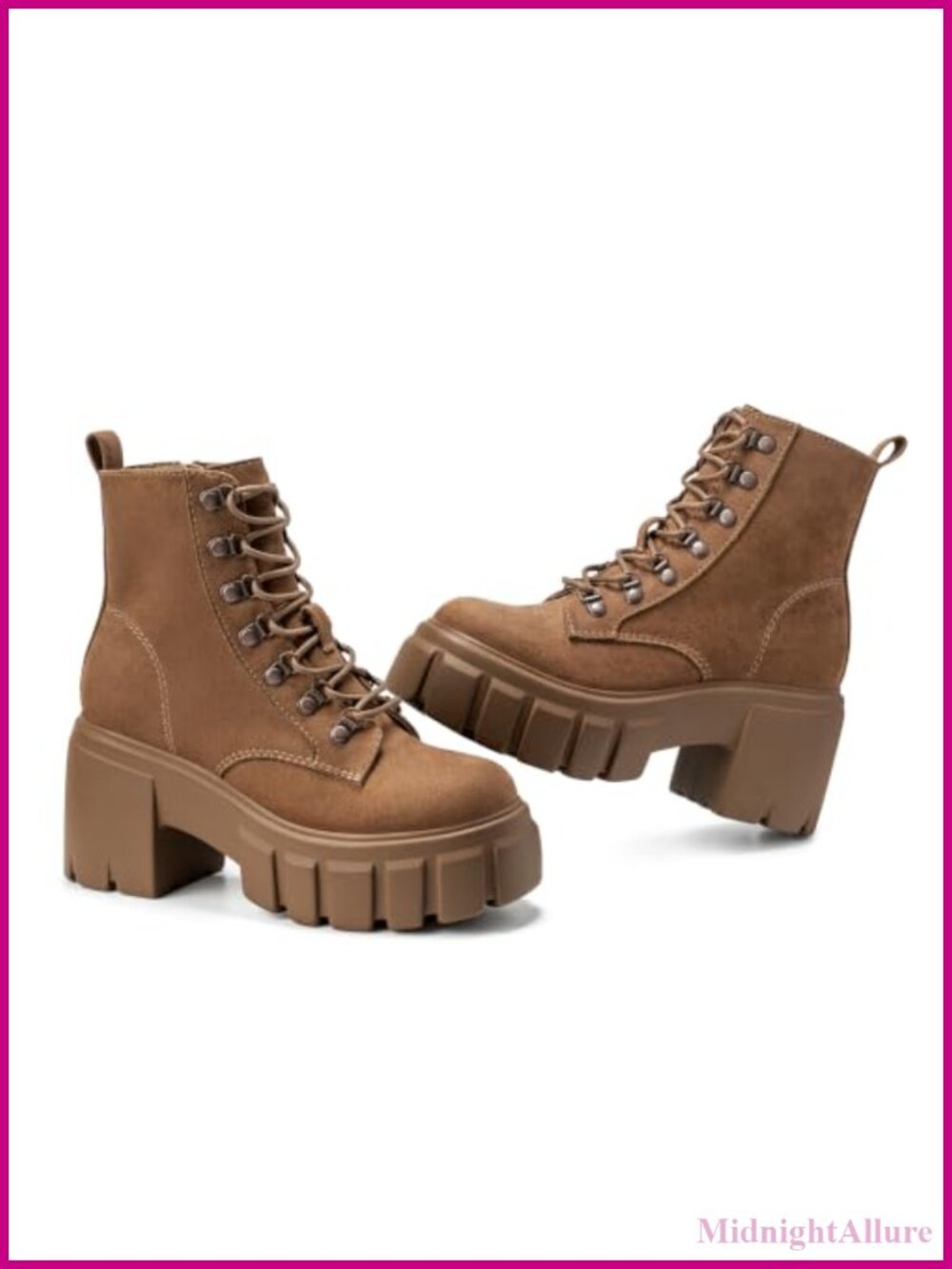 Womens Combat Boots Lace Up High Heel Chunky Platform Ankle Booties